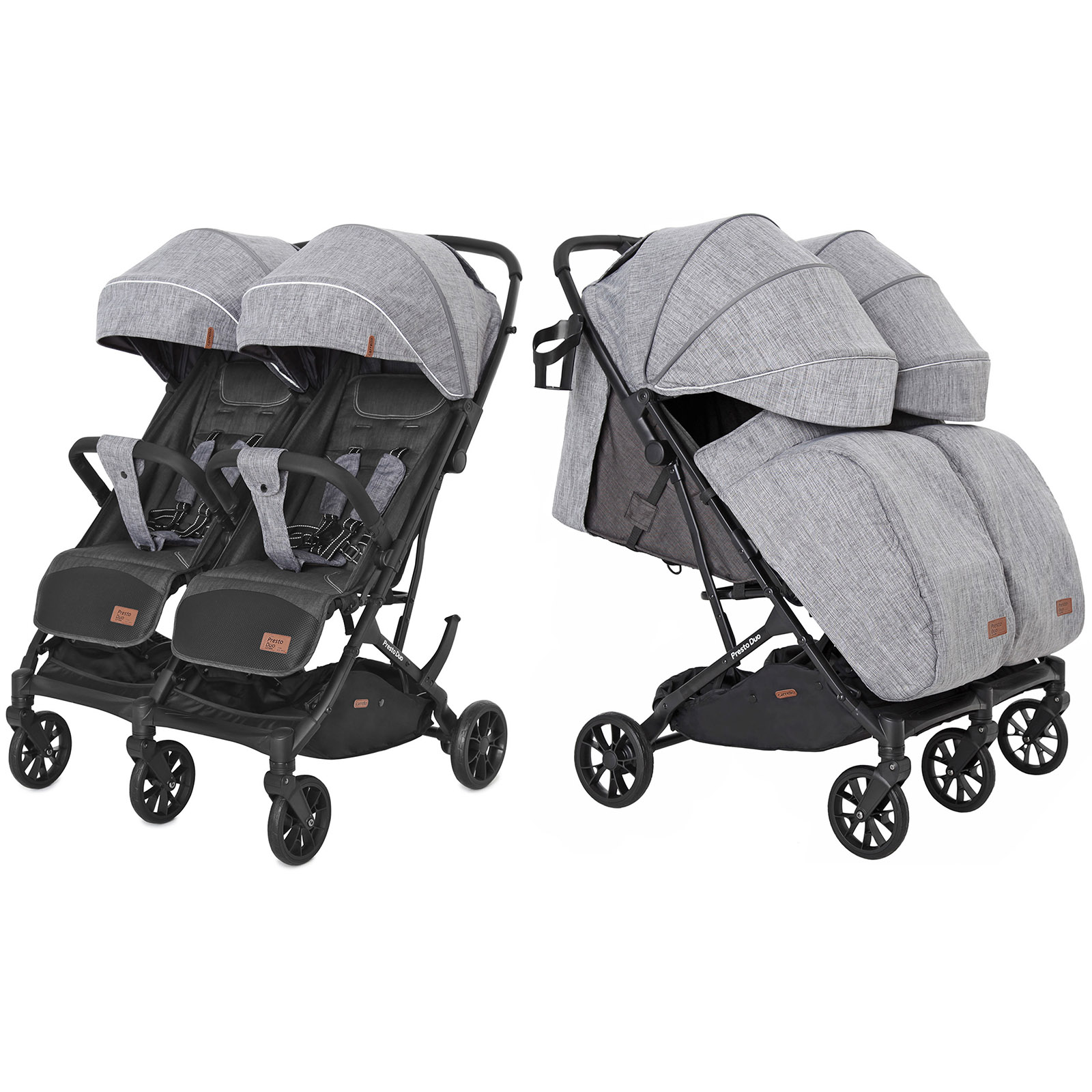 Прогулянкова коляска CARRELLO Presto Duo CRL-5506 Pitch Grey (Каррелло Престо Дуо)